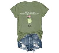 Hold On Partner I'm Growing A Little Buckaroo Shirt Chemises de grossesse amusantes, Vert, S