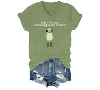 Hold On Partner I'm Growing A Little Buckaroo Shirt Chemises de grossesse amusantes, Vert-VT-1, XL