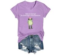 Hold On Partner I'm Growing A Little Buckaroo Shirt Chemises de grossesse amusantes, Violet clair-VT-1, L