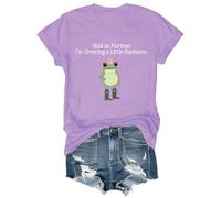 Hold On Partner I'm Growing A Little Buckaroo Shirt Chemises de grossesse amusantes, violet clair, XXL