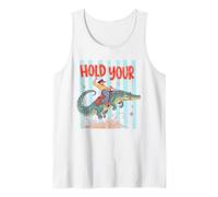 Hold Your Gator Cowboy Alligator Riding Humour Débardeur