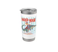 Hold Your Gator Cowboy Alligator Riding Humour Gobelet isotherme en acier inoxydable double paroi