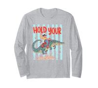 Hold Your Gator Cowboy Alligator Riding Humour Manche Longue