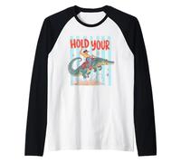 Hold Your Gator Cowboy Alligator Riding Humour Manche Raglan
