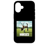 Hold Your Horse Fun Meme Un Homme avec Un Cheval sur l'épaule Coque pour iPhone 16