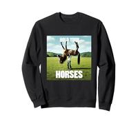 Hold Your Horse Fun Meme Un Homme avec Un Cheval sur l'épaule Sweatshirt