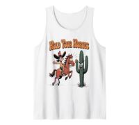 Hold Your Horses Angry Cactus Cowboy Cartoon Rancher Débardeur