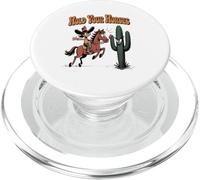 Hold Your Horses Angry Cactus Cowboy Cartoon Rancher PopSockets PopGrip pour MagSafe