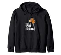 Hold Your Horses Funny Hobby Horse Equestre Pun Humour Sweat à Capuche