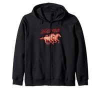 Hold Your Horses Vintage Retro Western Cowboy Sweat à Capuche