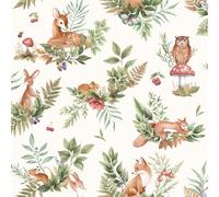 Holden 14123 Papier peint pour chambre d'enfant Motif animaux ludiques renards, lapins, chouettes, cerfs