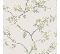 Holden 14212 Papier peint sur le thème de la botanique des fleurs de cerisier oriental, parfait pour salon, salle à manger, couloir, moderne, superbes pièces, jaune/crème