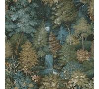 Holden Botanique Midnight Woods Papier peint sur le thème de la forêt mystique Parfait pour salon, chambre, couloir, vestiaire Bleu sarcelle/jaune (14150)