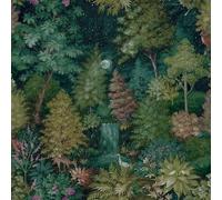 Holden Botanique Midnight Woods Papier peint sur le thème de la forêt mystique Parfait pour salon, chambre, couloir, vestiaire, vert (14151)