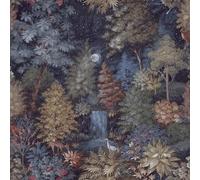 Holden Botanique Midnight Woods Papier peint sur le thème de la forêt mystique pour salon, chambre, couloir, vestiaire, bleu marine (14152)