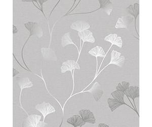 Holden Decor 12700 Glistening Gingko Grey Silver Papier peint Gris/argenté