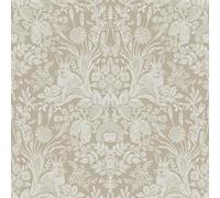 Holden Decor Harlen 13559 Papier peint Motif hérissons, lapins, fleurs Beige