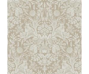 Holden Decor Harlen 13559 Papier peint Motif hérissons, lapins, fleurs Beige