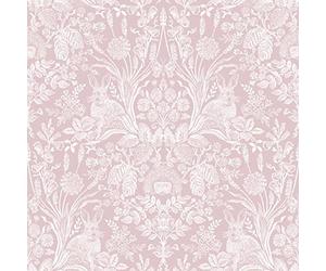 Holden Decor Harlen Papier peint damassé Arbres Fleurs Hérissons Feuilles Lapins