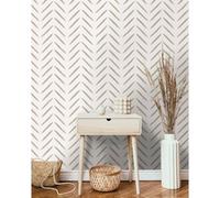 Holden Decor - Papier Peint Chevron Taupe - 10m x 53cm - Motif de Correspondance Simple - Geométrique
