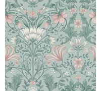 Holden Eclectic Collection Papier peint floral vintage Bleu sarcelle doux 13390
