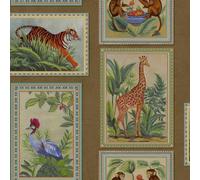 Holden Odyssey Papier peint avec cadre en feuille de palmier tropicale - Finition métallique dorée - Thème de la jungle de luxe pour salon et chambre à coucher (14270)