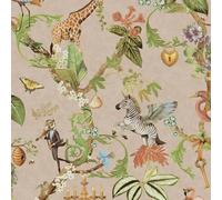 Holden Safari Symphony Bold Mistical Animals Style coloré Motif insolite Papier peint pour crèches, salons, murs d'entité, rose (14261)