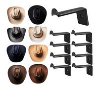 Holder de chapeau de cowboy, 8pcs Strong Hold Plastic CHAT Crochets, organisateur mural multi-usage pour chape