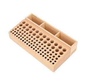 Holder Leather Craft outil 98 trous Support en bois Leathercraft outil Artisanat en cuir bois Stamp punch outil Support à boîte Organisateur(#1)