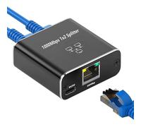 Holdes Adaptateur répartiteur Ethernet | Réseau 1 à 2 | Répartition réseau 1000 Mbps, répartiteur Ethernet haut débit, réseau, 2 appareils simultanés pour Super Cat5/Cat5e/Cat6