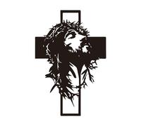 Holdes Art Mural Jésus - Décorations Noires d'Intérieur Suspendables,Décoration Religieuse en Bois pour la Pièce - pour Maison Bureau Église Dortoir Salle de Prière Chapelle