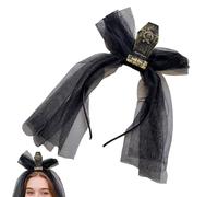 Holdes Bandeaux pour cheveux d'Halloween - Gothique Party - Pierre tombale - Bandeau avec voile - Accessoire de costume effrayant - Barrette à cheveux pour carnaval, spectacles sur scène, bals masqués