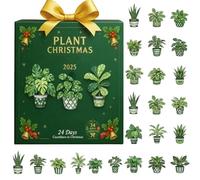 Holdes Calendrier de l'avent, compte à rebours de Noël, décoration de plantes en acrylique 2D, décoration de 24 jours, plantes d'arbre de Noël - Pour la décoration de Noël dans la maison, sur le mur