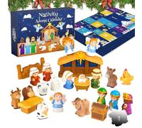 Holdes Calendrier De L'Avent De Noël | 2025 Jouets De La Crèche De L'Avent - Symboles Chrétiens Ornements De Table De Noël | Pour Chambre De Bambin Salon Salle De Classe Bureau Entrée Église