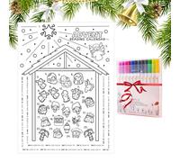 Holdes Calendrier de l'Avent de Noël pour, compte à rebours éducatif | Calendrier de lecture et de coloriage Jésus | Pour fêtes de vacances et réunions dans le salon, la chambre à coucher à la