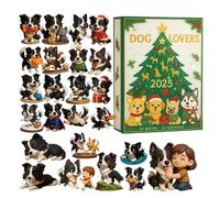 Holdes Calendrier de Noël compte à rebours | Ornement chien 2D acrylique | Calendrier 24 jours Ornement | Pour enfants, adultes, adolescents, vacances, saisonniers, Halloween, Thanksgiving, Pâques