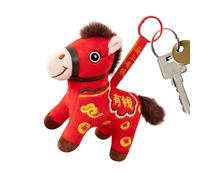 Holdes Cheval du Nouvel an Chinois | Mignon Portable Doux Animal Porte-Clés | Peluche Cheval,pour Voitures Sacs Vitrine Maison École Bureaux Cafés Librairies Canapés Étagères Vitrines