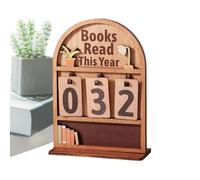 Holdes Compteur pour livres de lecture - Affichage décoratif vintage en bois pour progression de lecture - Compteur de lecture pour les amateurs de livres - Pour bureau, table, bureau, salon, maison