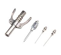 Holdes Coupleur de Graisse à Double poignée, coupleur de graisseur, Raccords de buse de Graisse avec 3 Aiguilles à Graisse, Kit d'accessoires de graissage à Connexion Rapide, coupleur à dégagement