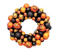 Holdes Couronne Citrouille | Décor Porte Citrouille Halloween Boules | Guirlande Décorative Intérieur Extérieur pour Mur Cheminée Fenêtre Décoration Fête Maison Ferme