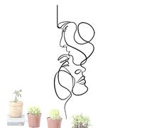 Holdes Décoration de Visage de Couple Minimaliste | Métal Minimaliste Abstrait Art Mural - Dessin au Trait - Art Mural pour Femme célibataire - Art Mural Maison -