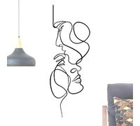 Holdes Dessin Au Trait De Couple De Mur en Métal,Art Mural Minimaliste Abstrait Homme Fem me en Métal | Dessin Au Trait Wall Art Decor Une Seule Ligne Femme Home Wall Art Decor