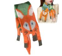 Holdes Écharpe renard | Écharpe chaude avec motif renard | Écharpe d'hiver chaude pour temps froid, cache-cou pour extérieur ou intérieur, écharpe tricotée pour filles, hommes, femmes