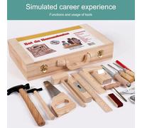 Holdes Ensemble d'outils de jeu en bois, boîte à outils de jeu de simulation - Jouets de construction et de développement d'apprentissage | Jouets d'outils d'apprentissage en bois pour tout-petits