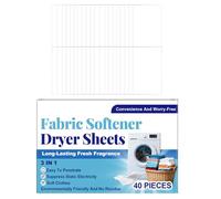 Holdes Feuilles Adoucissantes Pour Linge - 40 Feuilles Anti-Statiques | Pour Lave-Linge Et Sèche-Linge Contre Les Poils D'Animaux Sur Vêtements | Pour Élimination Odeurs Et Poils