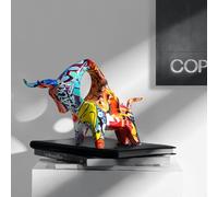 Holdes Figurine de colorée - Statue Graffiti - Statue en résine en Forme de Multicolore - Statue d'animal - Décoration de Bureau pour Salon, Chambre à Coucher, Lieu de Travail,
