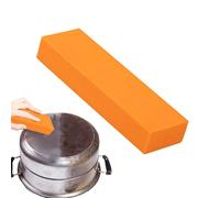 Holdes Gommes antirouille pour métal - Gomme en caoutchouc et acier inoxydable - Couteaux en acier inoxydable - Outil de cuisine pour décontamination de la rouille, outil de cuisine orange