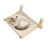Holdes Hamac à Chat pour la Fenêtre - Siège Hamac avec Ventouses,Perchoir Renforcé en Bois pour Chaton,pour la Maison l'Appartement Le Salon Le Mur la Chambre