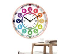 Holdes Horloge d'apprentissage pour enfants | Horloge éducative sans tic-tac de 25,4 cm - Horloge analogique pour enfants, décoration murale colorée pour chambre d'enfant