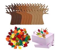 Holdes Kit de Feutrine, 96 Outils De Bricolage, Ornements Arbres Automne Feuilles Érable Tableau Feutre, Décoration Maison Cadeaux Fête Adultes Classe Bureau
